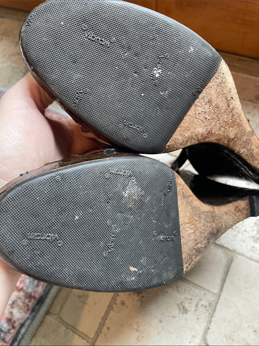 Jimmy Choo Brown Croc-Embossed Leather Platform Sandals Reinforced 42 - Picture 5 of 15